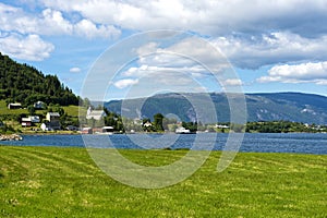 Village of Brekke at the shores of the Risnesfjorden photo