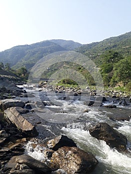 Village, bridge over river in hp,beautiful bridge