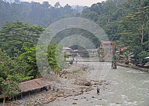 Village Bukit Lawang, the north Sumatra