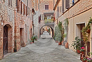 The village Buonconvento in Siena, Tuscany, Italy