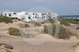 The village Caleta de Famara on Lanzarote, Canary Islands, Spain.