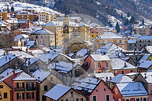 Village of Campo Ligure under the snow photo