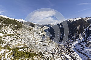 Village of Canillo view from observation deck, in Roc Del Quer. Andorra. photo