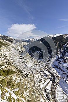 Village of Canillo view from observation deck, in Roc Del Quer. Andorra. photo