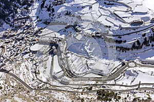 Village of Canillo view from observation deck, in Roc Del Quer. Andorra. photo