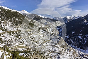 Village of Canillo view from observation deck, in Roc Del Quer. Andorra. photo