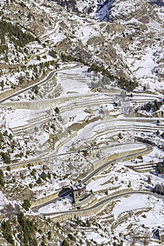 Village of Canillo view from observation deck, in Roc Del Quer. Andorra. photo