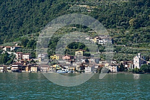 The village of Carzano on Iseo Lake, Italy