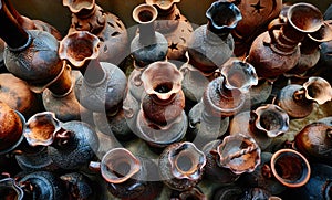 A village ceramic Bau Truc, clay pots traditional handicraft in