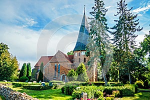 The village church in Elmerhorst in the north of Germany in Mecklenburg-Vorpommern.