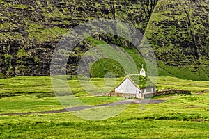 Village church in Saksun, Faroe Islands, Denmark