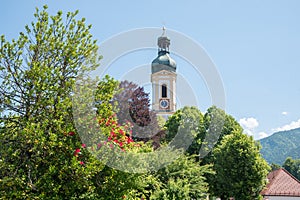 Village church St. Jakob Lenggries, tourist resort upper bavaria