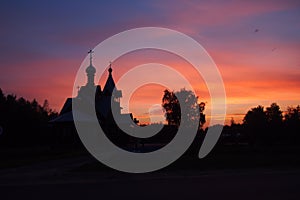 Village Church at sunset.