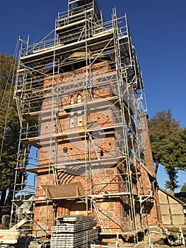 Village church under renovation, Poland