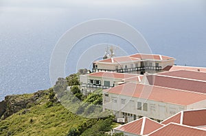 Village cliff Caribbean Sea Saba