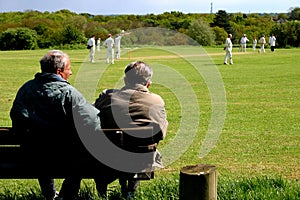 Village cricket match spectators
