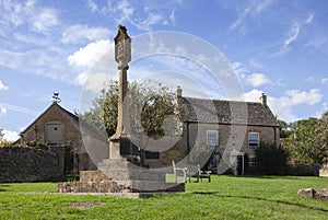 Village Cross at Guiting Power, Cotswolds, Gloucestershire, England