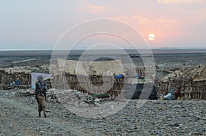 Village in the Danakil depression Ethiopia