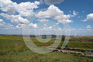 The village deep in the Zhangbei grassland under the blue sky and white clouds