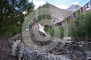 The village of Diskit in Ladakh, India