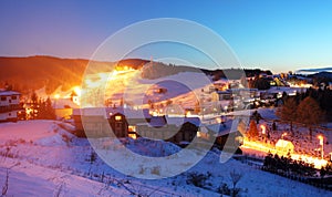 Village Donovaly at night - Slovakia ski resort