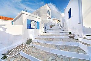 The village Dryopida of Kythnos island, Greece