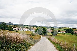 village Espinal, SPAIN- Nov 2020: Street in village of company town , colonia guell. photo
