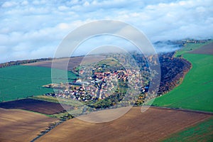 Village Evan, Litomerice, Usti Region - Czech Republic Aerial photo