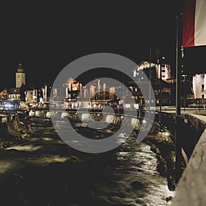 Village evening at the river