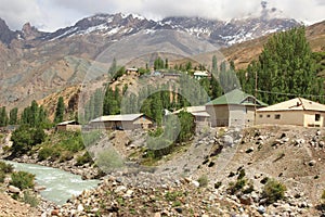 The village in Fann Mountains, Tajikistan