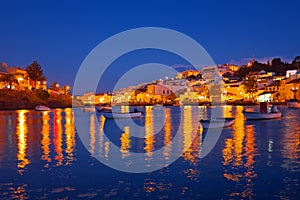 The village Ferragudo in Portugal at sunset