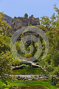 Village Fontaine-de-Vaucluse in Provence France