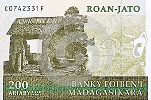 Village gate from Malagasy money