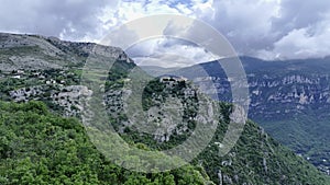 Village of Gourdon in south of France panoramic view