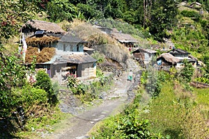 Village in guerrilla trek - western Nepal