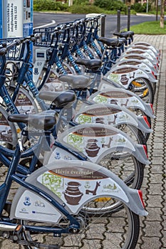 The village Heviz Hungary has a public bike sharing system, 19