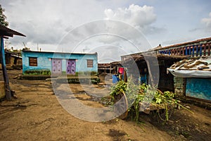 A village home and bullock cart in Indian Village