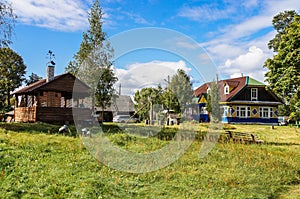 Village house on the farm. Belarus, Naliboki forest.