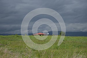 A village house at green meadow