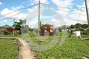 a village house at Nam Sang Wai, Yuen Long 2 July 2005