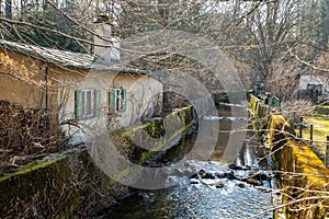 Village house near water stream at Starnberg, Germany