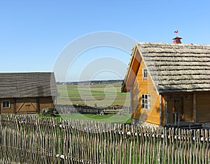 Village house with yard