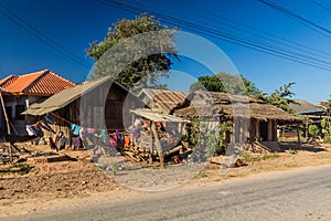 Village houses in Muang Sing, La