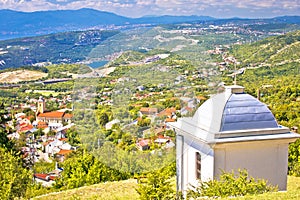 Village of Hreljin above Kvarner bay scenic view photo