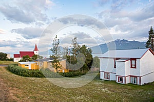 Village of Hrisey in Eyjafjordur in Iceland