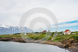 Village of Hrisey in Eyjafjordur in Iceland