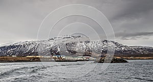 Village of Hrisey island in Iceland