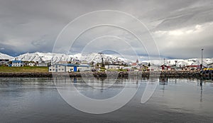Village of Hrisey island in Iceland