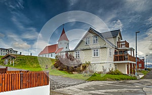 Village of Hrisey island in Iceland