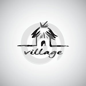 Village Hut Logo. Vector Illustration Design Template
